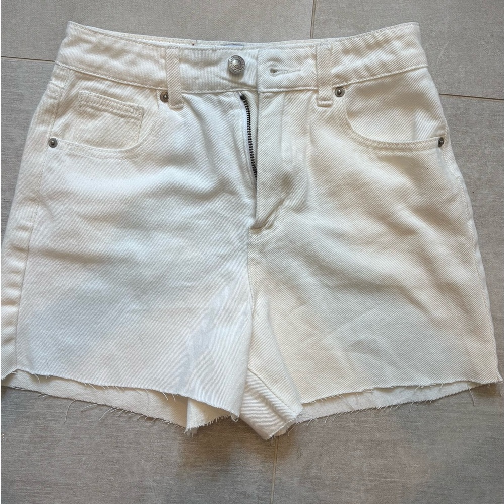 Princess Polly Off-White Jean Shorts